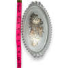 Vintage Imperial Glass Candlewick Oval Tray with Cream Craft and Sugar Bowl Floral Sterling Silver Overlay