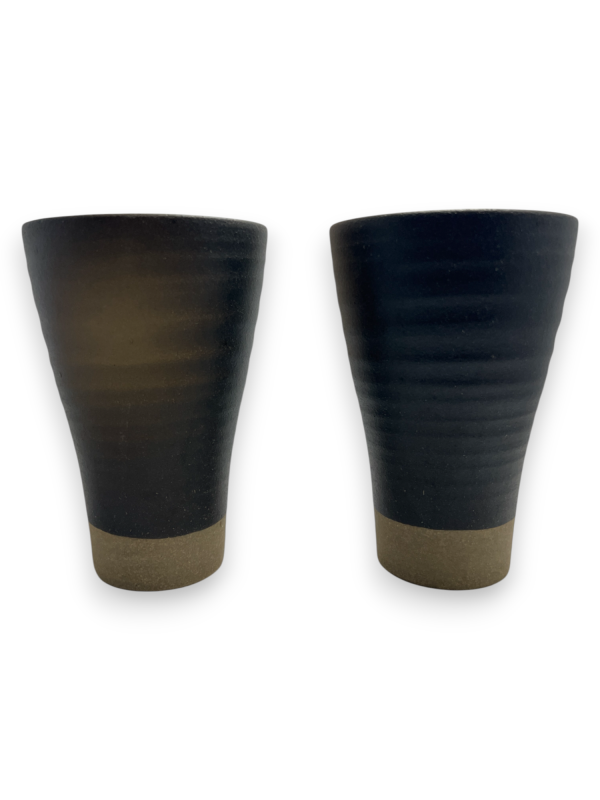 Two Beautiful Brown Ceramic Clay Cups.