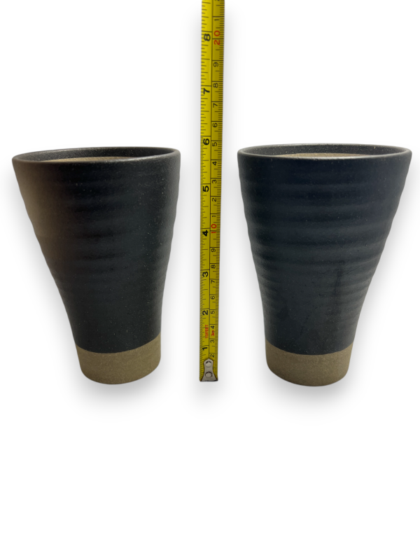 Two Beautiful Brown Ceramic Clay Cups.