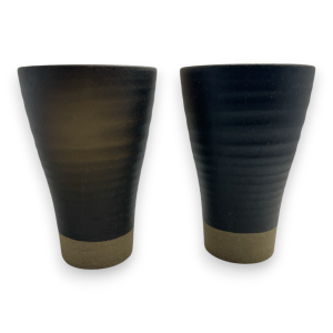 Two Beautiful Brown Ceramic Clay Cups.