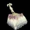 Pewter Ram on Amethyst Crystals