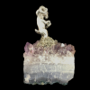 Pewter Ram on Amethyst Crystals
