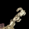 Pewter Ram on Amethyst Crystals