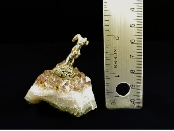 Pewter Ram on Amethyst Crystals