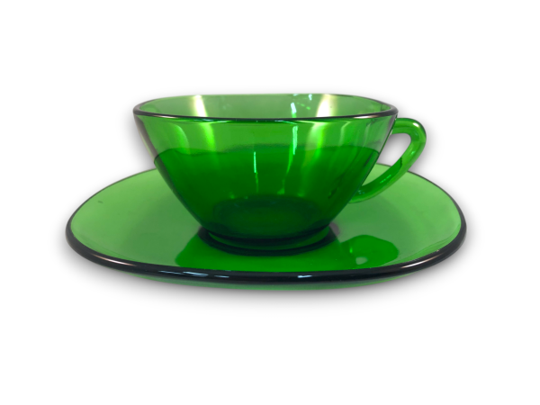 Vintage VereCo - Green Glass Espresso Cup and Sauce set