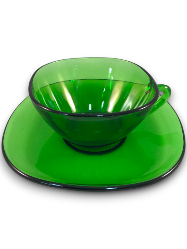 Vintage VereCo - Green Glass Espresso Cup and Sauce set
