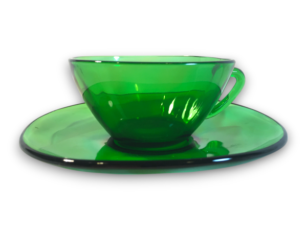 Vintage VereCo - Green Glass Espresso Cup and Sauce set
