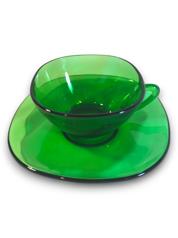 Vintage VereCo - Green Glass Espresso Cup and Sauce set